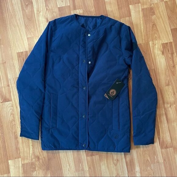 Volcom Reversible Navy Liner Insulated Jacket NEW - Picture 1 of 12